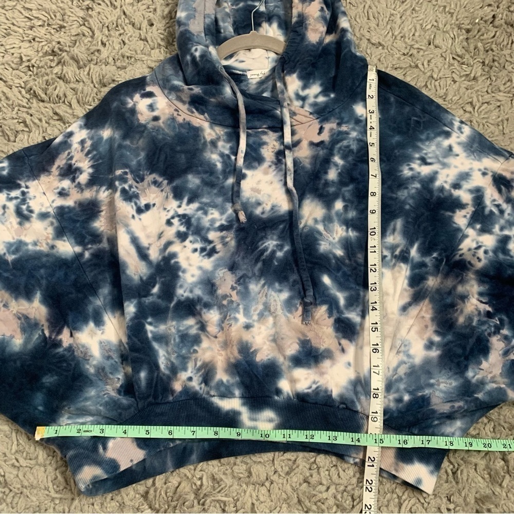 Young Fabulous and Broke Blue Tie-Dye Dolman Sleeve Pullover Hoodie - Picture 11 of 11